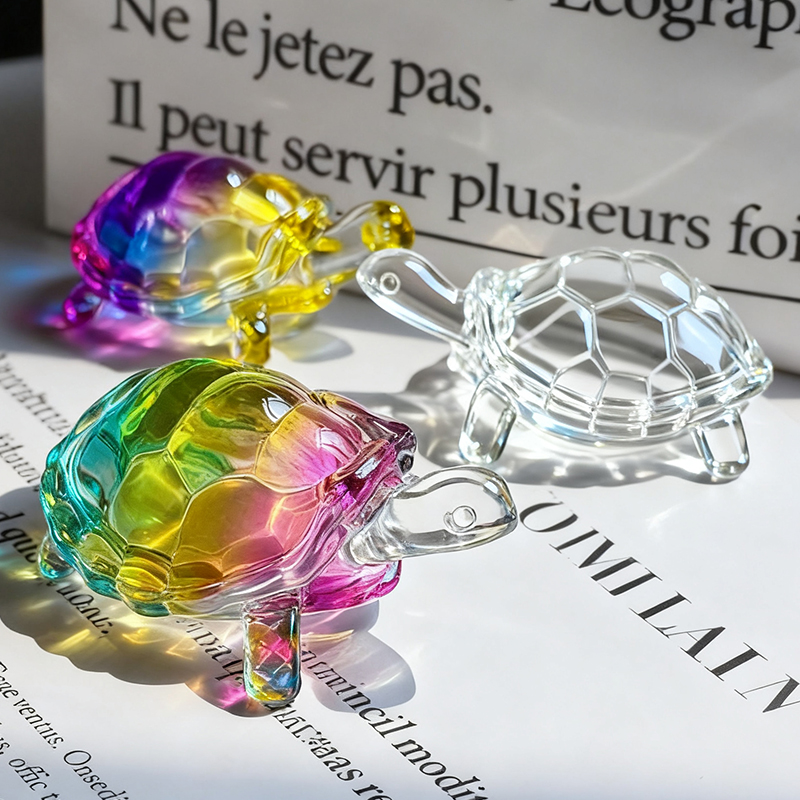 Desk Setup Modern - Mini Crystal Turtle Ornament Turtle Statue