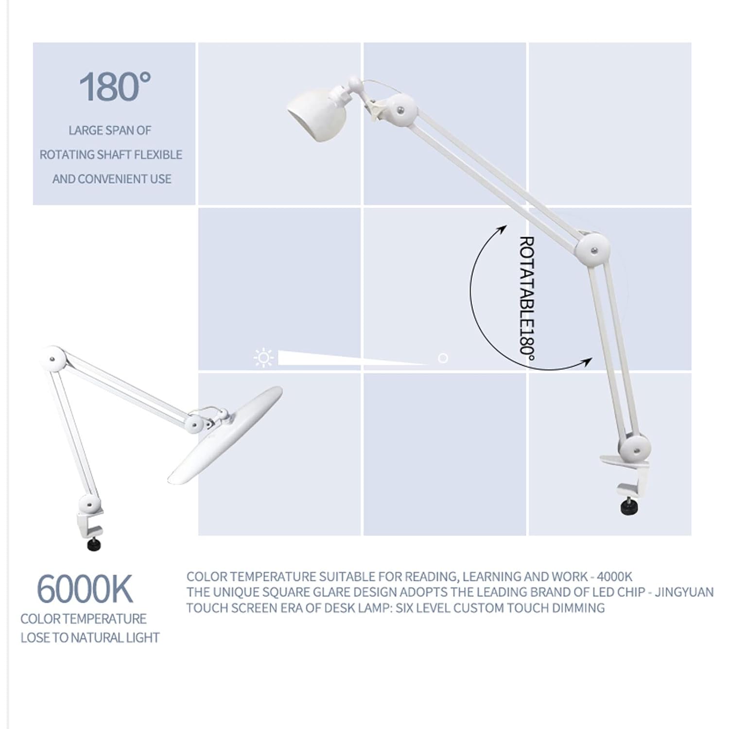24W LED Desk Lamp with Clam 19 – Desk Setup Modern recenzja i cena