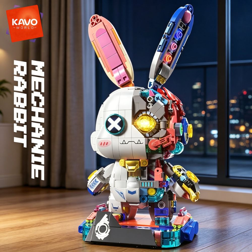 KAVOWORLD 1377PCS Robot Rabbit – Desk Setup Girly recenzja i cena