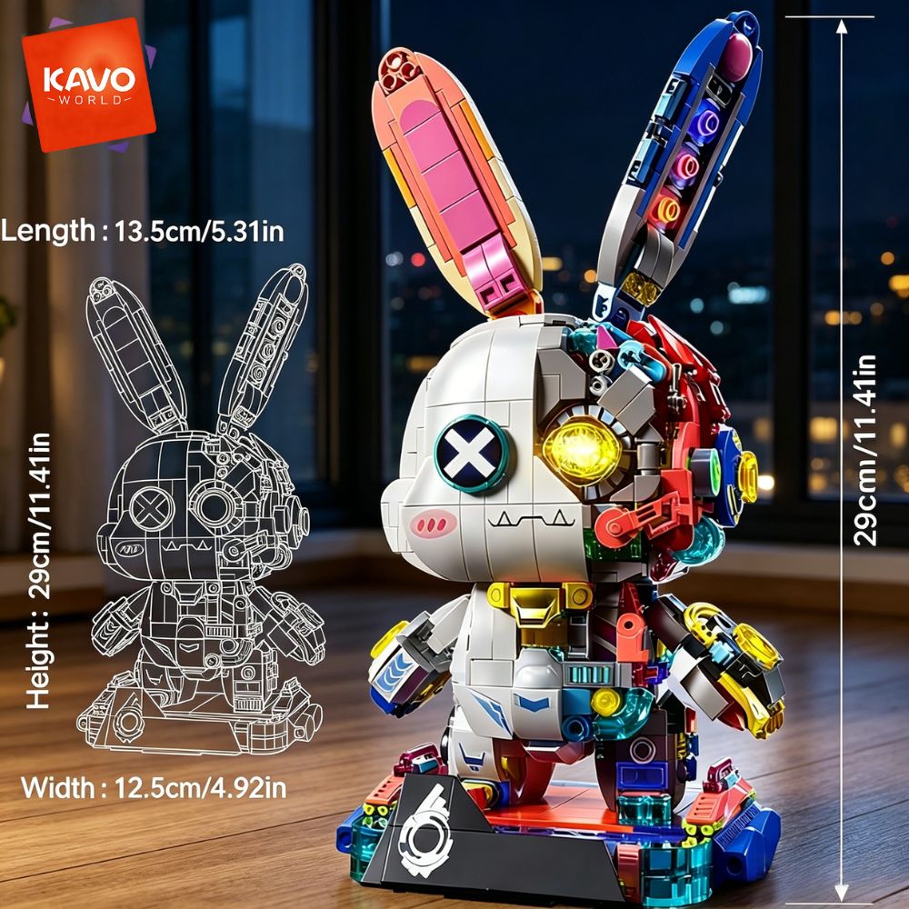 KAVOWORLD 1377PCS Robot Rabbit – Desk Setup Girly recenzja i cena