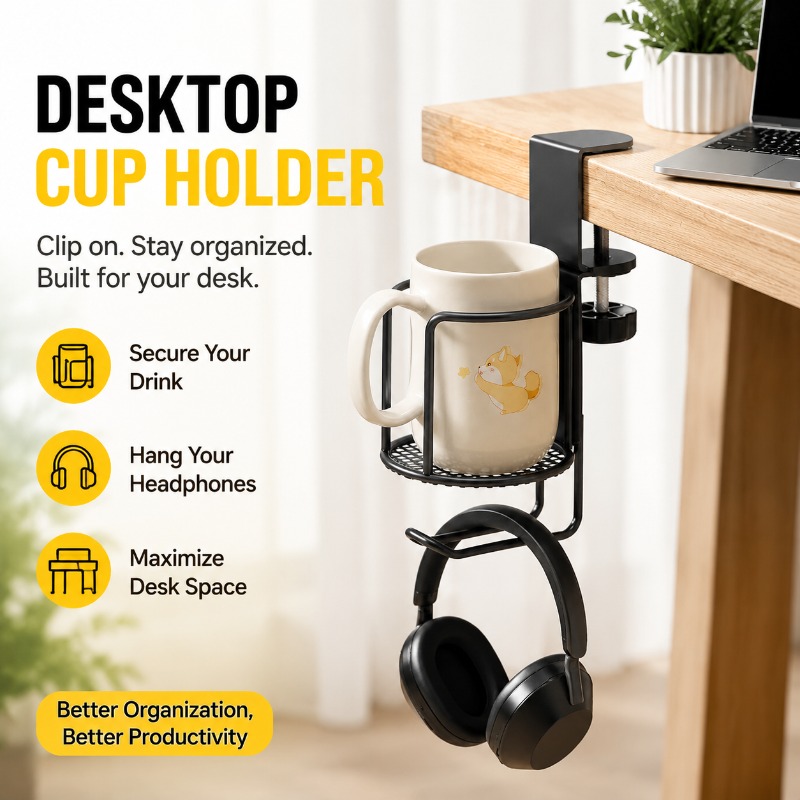 2 in 1 Desk Cup Holder Headpho – Desk Setup Headphone Stand recenzja i cena