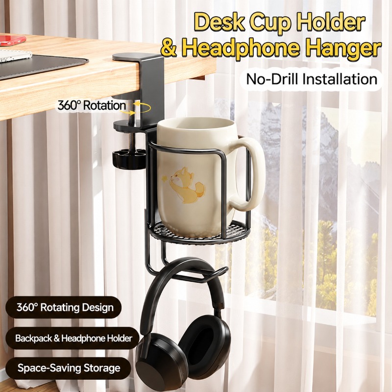 2 in 1 Desk Cup Holder Headpho – Desk Setup Headphone Stand recenzja i cena