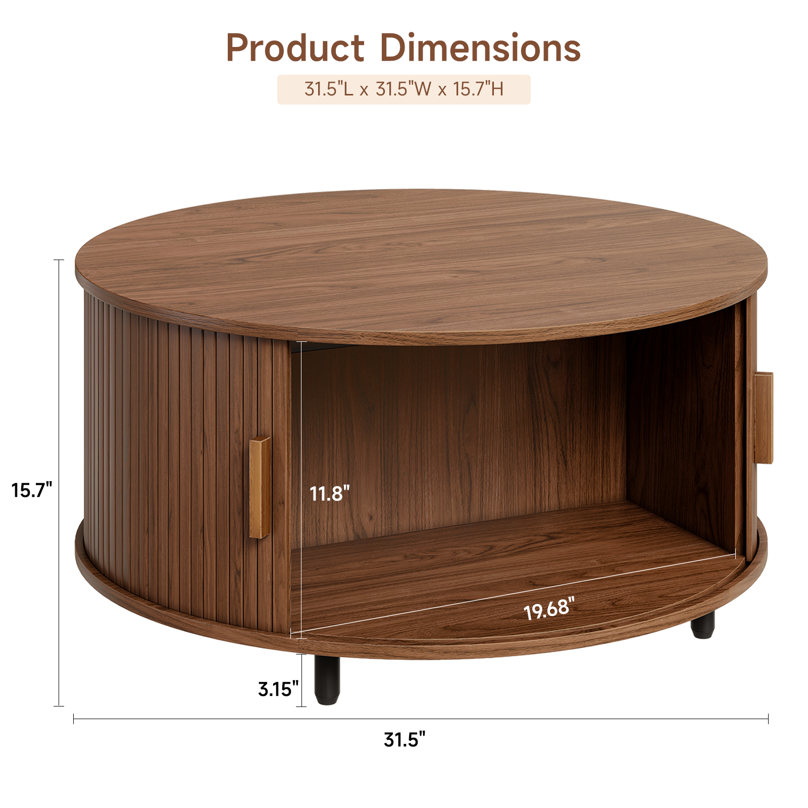 Round Coffee Table with Storag – Desk Setup Modern recenzja i cena