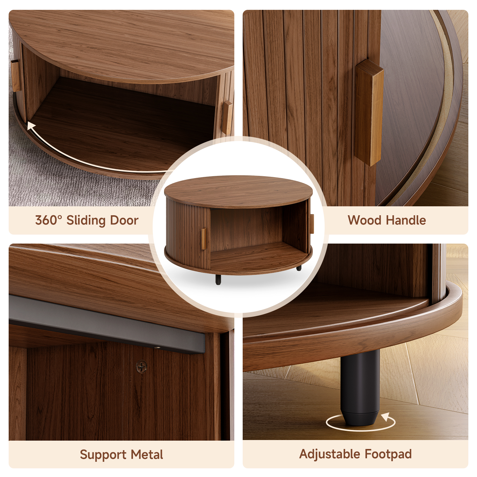 Round Coffee Table with Storag – Desk Setup Modern recenzja i cena