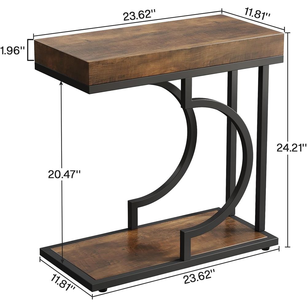 Brown & Black C Shaped Narrow  – Desk Setup Modern recenzja i cena