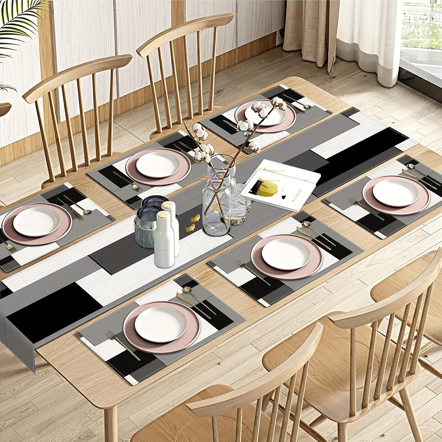 VIKAMA 5/7PC Geometric Placema – Desk Setup Modern recenzja i cena