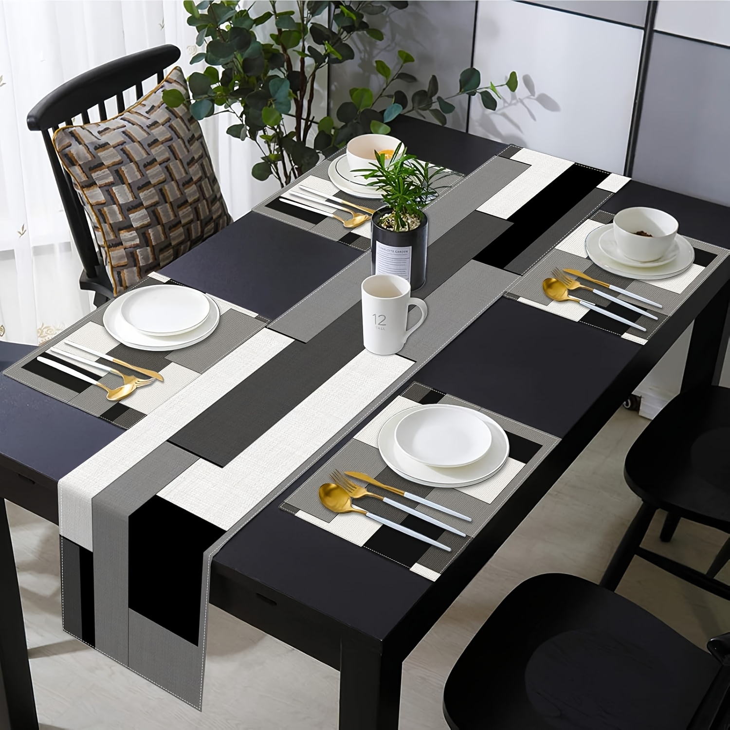 VIKAMA 5/7PC Geometric Placema – Desk Setup Modern recenzja i cena