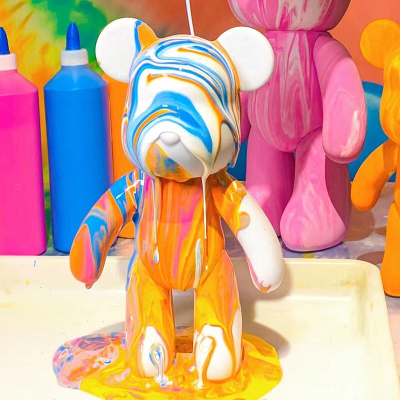 23cm DIY Paint Fluid Bear Figu – Desk Setup Modern recenzja i cena
