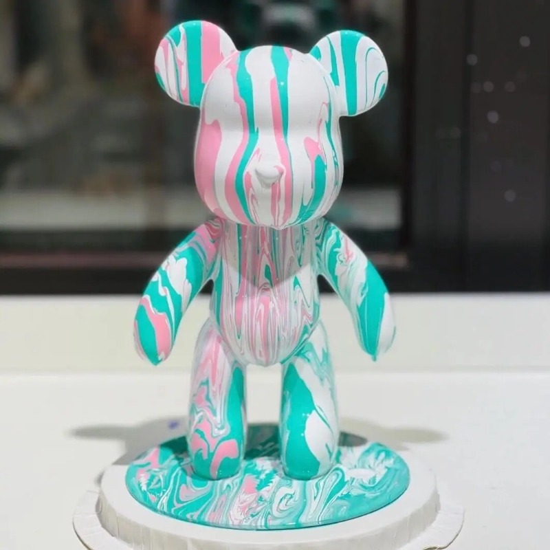 23cm DIY Paint Fluid Bear Figu – Desk Setup Modern recenzja i cena