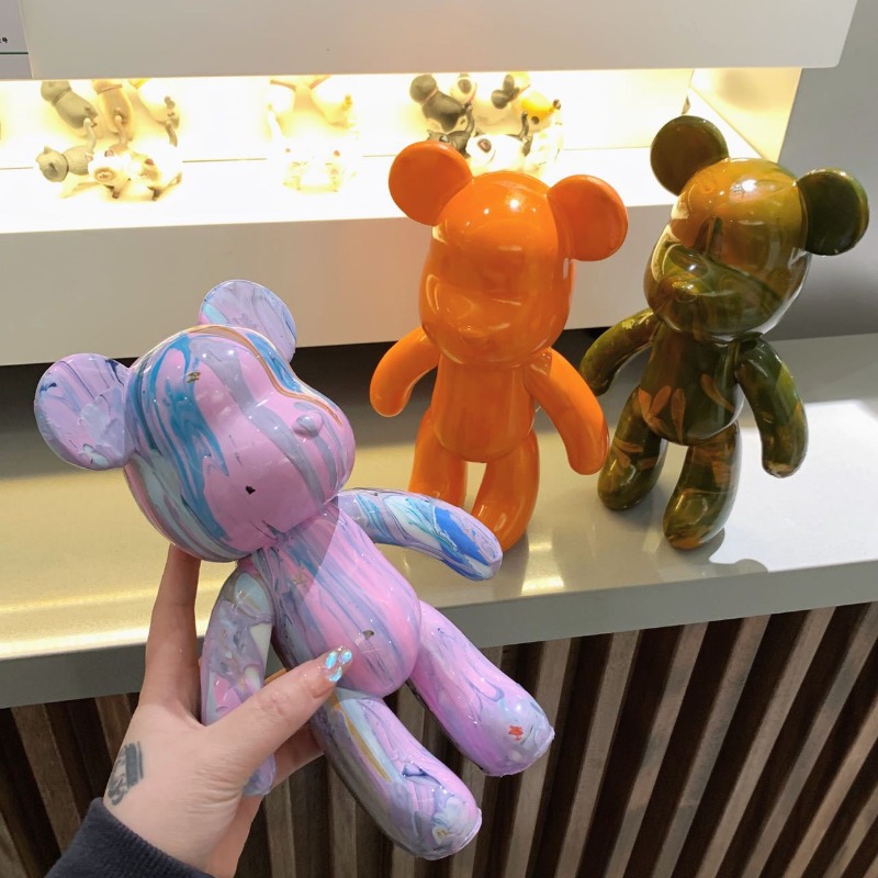23cm DIY Paint Fluid Bear Figu – Desk Setup Modern recenzja i cena