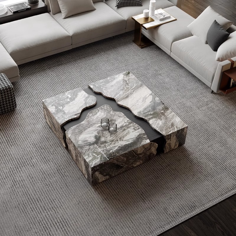 2025 Square Marble Coffee Tabl – Desk Setup Modern recenzja i cena