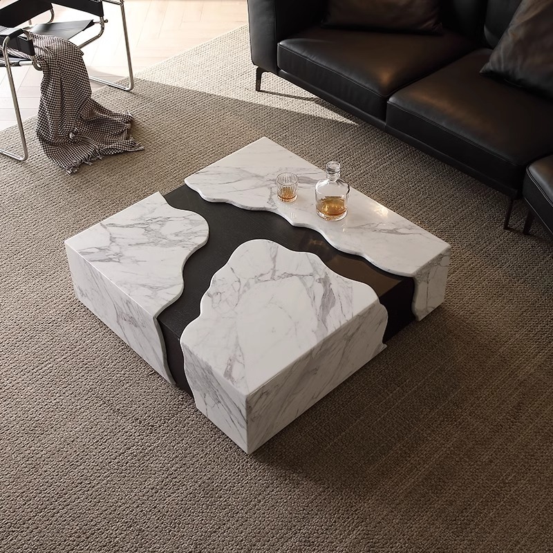2025 Square Marble Coffee Tabl – Desk Setup Modern recenzja i cena